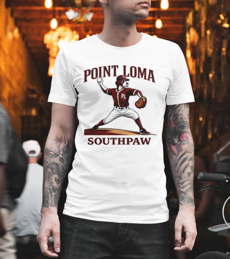 Point Loma Southpaw Baseball Pitcher T-Shirt