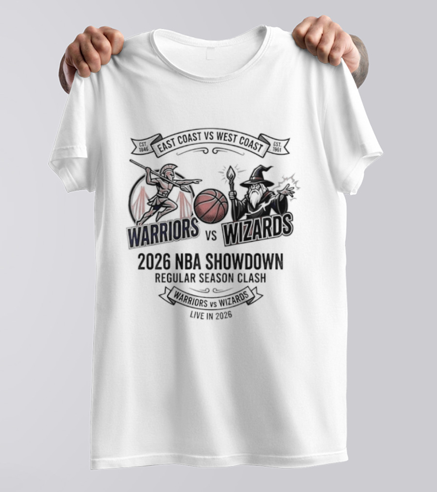 Warriors Vs Wizards Fantasy Basketball 2026 NBA Showdown Regular Season Clash T-Shirt