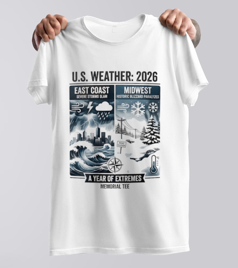 U.S. Weather 2026 East Coast Midwest A Year Of Extremes Memorial T-Shirt