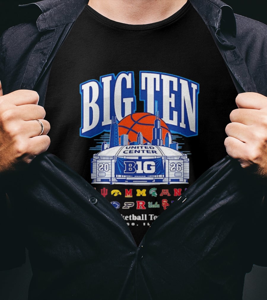 Big Ten 2026 United Center Men's Basketball Tournament Chicago Illinois T-Shirt