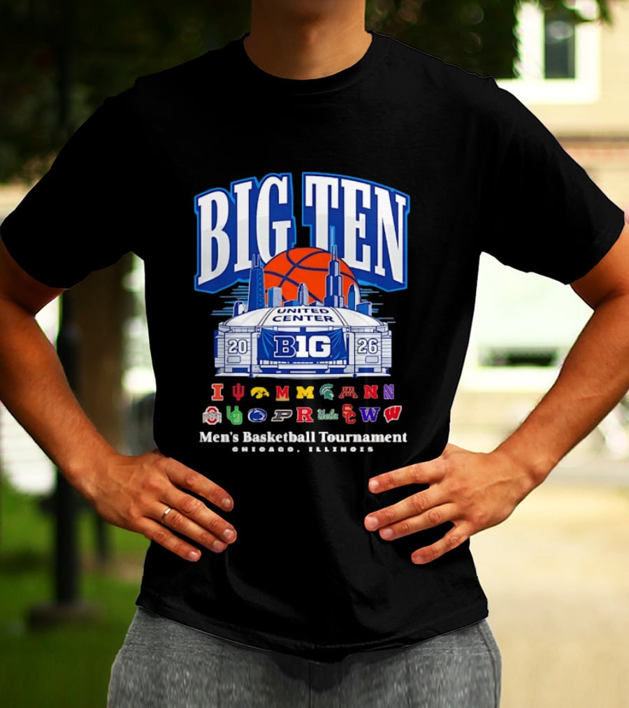 Big Ten 2026 United Center Men's Basketball Tournament Chicago Illinois T-Shirt