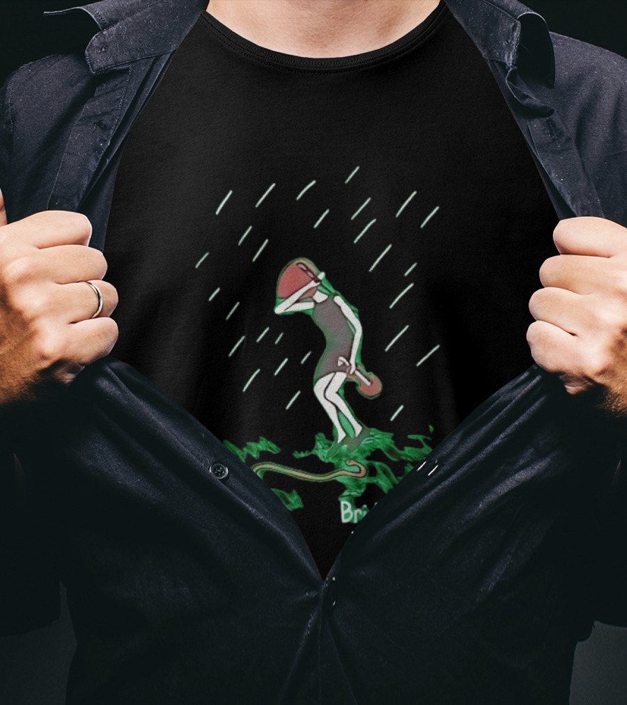 Bright Eyes Rainy Figure And Guitar T-Shirt