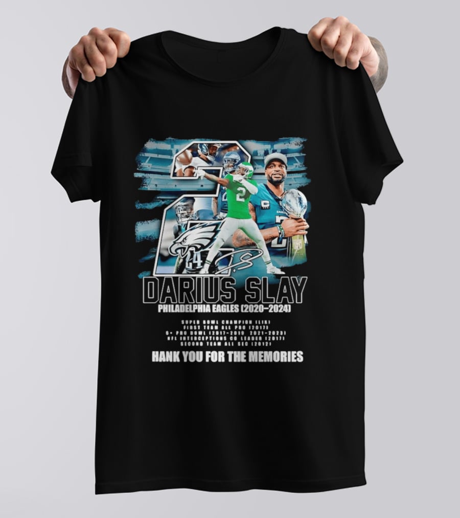 Darius Slay Philadelphia Eagles 2020 2024 Thank You For The Memories NFL Pro Bowl Interceptions T-Shirt
