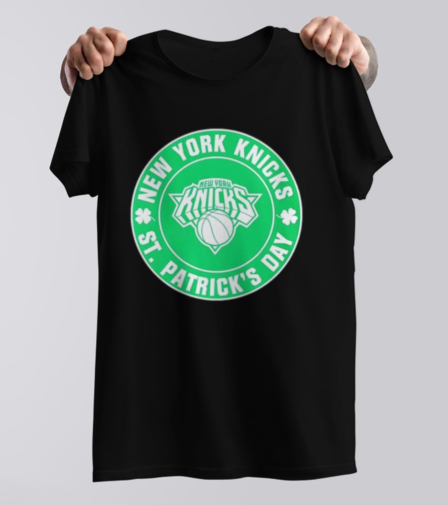 New York Knicks St Patrick's Day Shamrock Green Basketball Team Celebration T-Shirt
