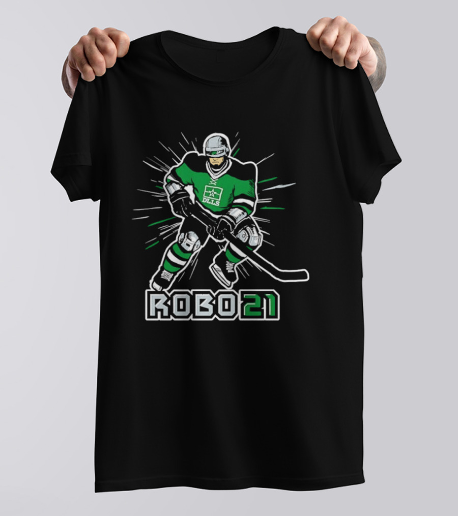 Robo 21 Dallas Stars DLLS Hockey Player T-Shirt