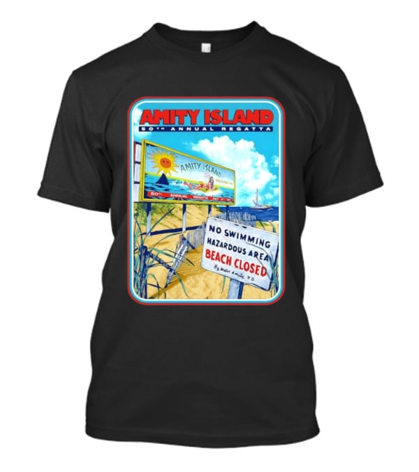 Amity Island 50th Annual Regatta No Swimming Beach Closed Jaws 1975 T-Shirt