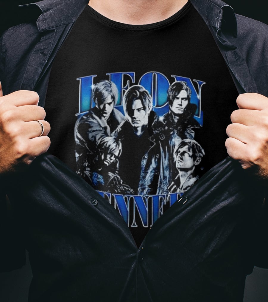 Leon Kennedy Character Collage Fan T-Shirt