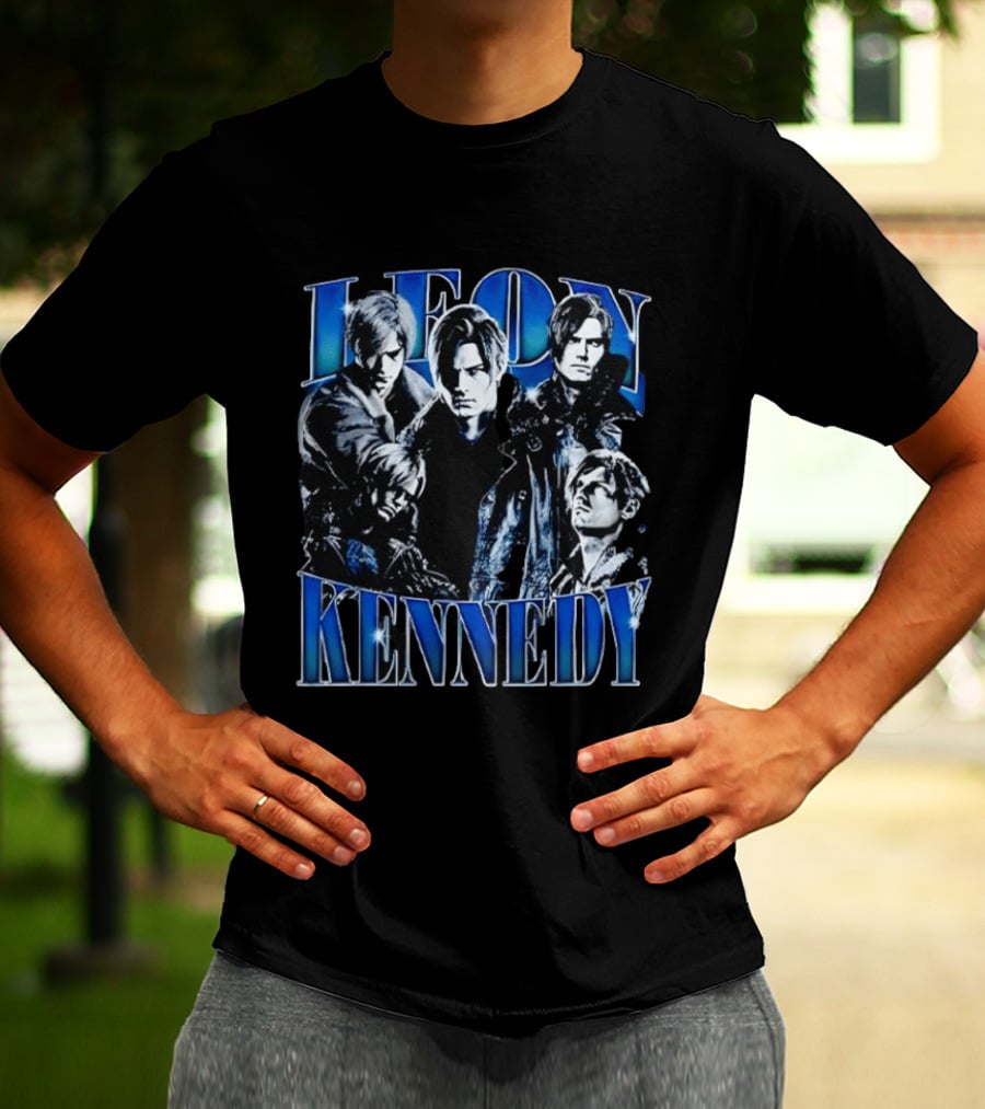 Leon Kennedy Character Collage Fan T-Shirt