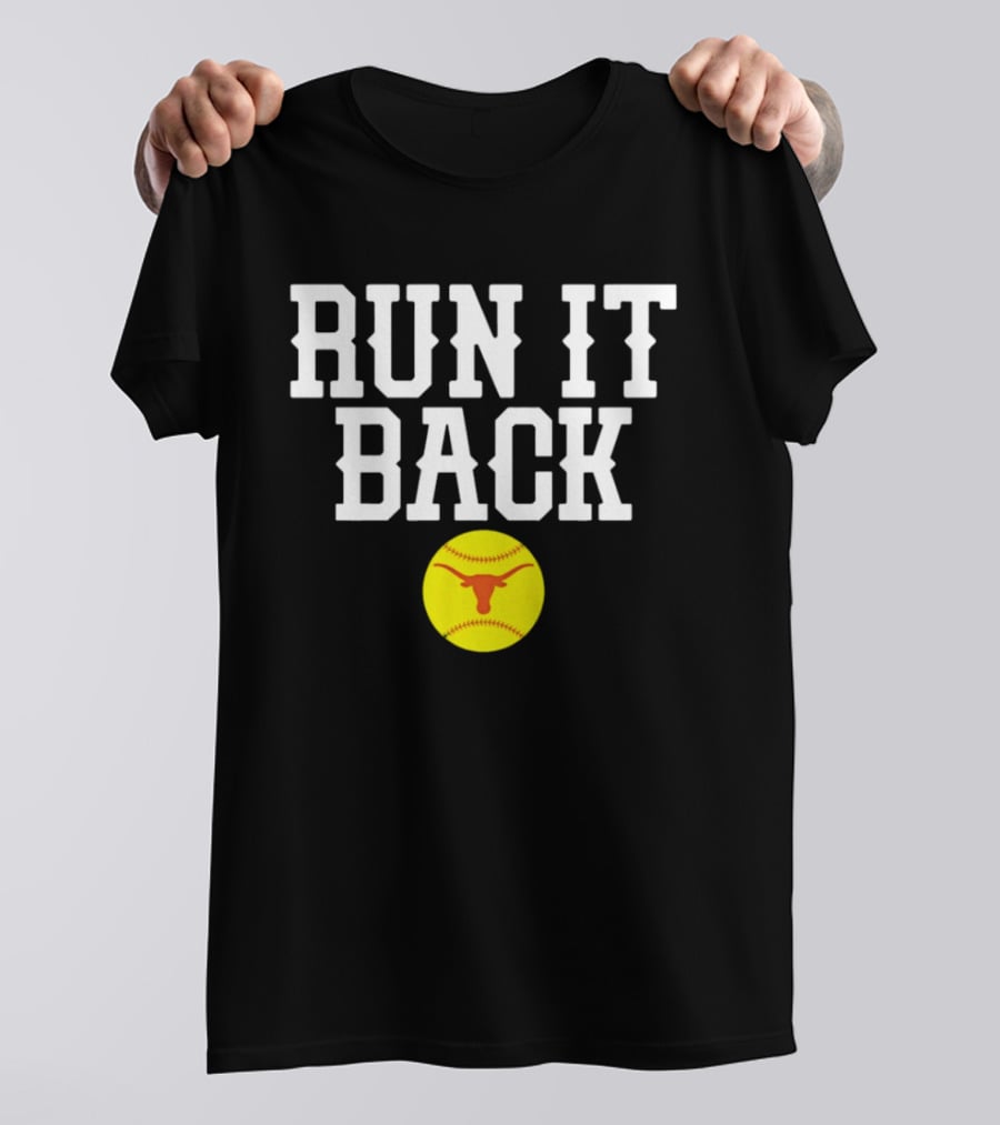 Texas Softball Run It Back Longhorn Yellow Softball T-Shirt