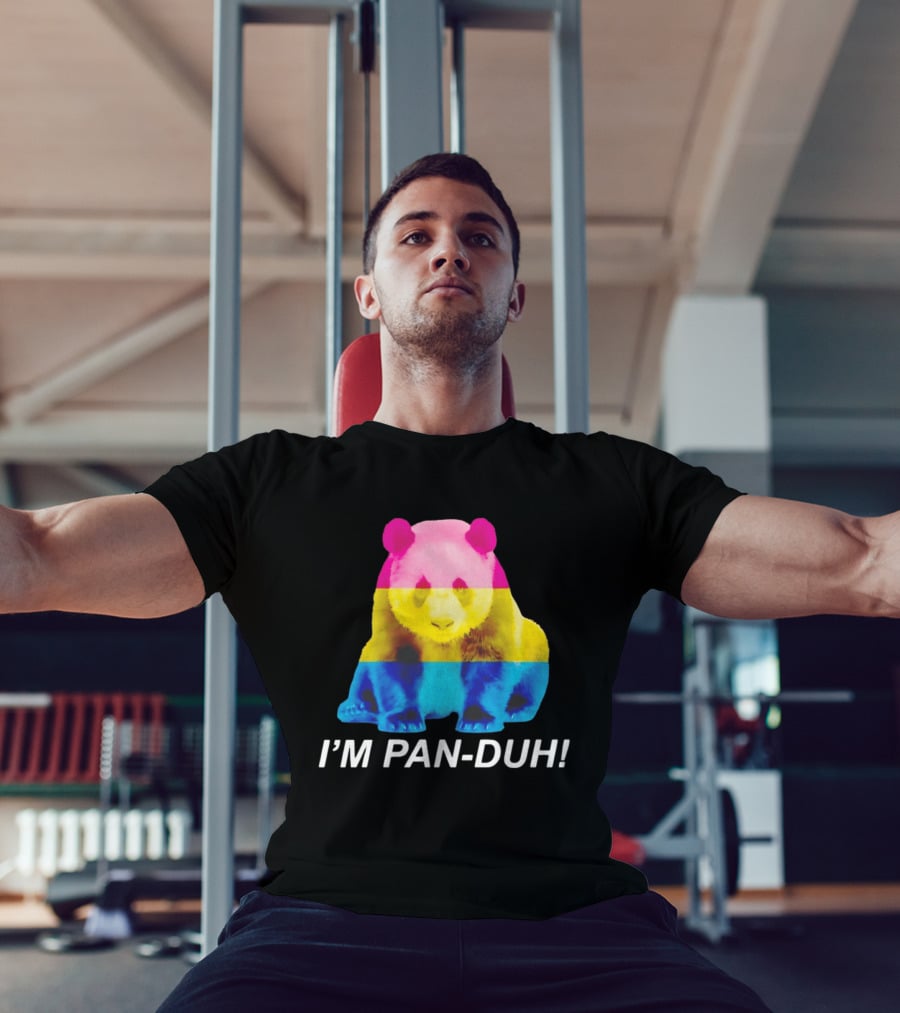 Panda I'm Pan Duh With Pan Flag Colors Panda T-Shirt