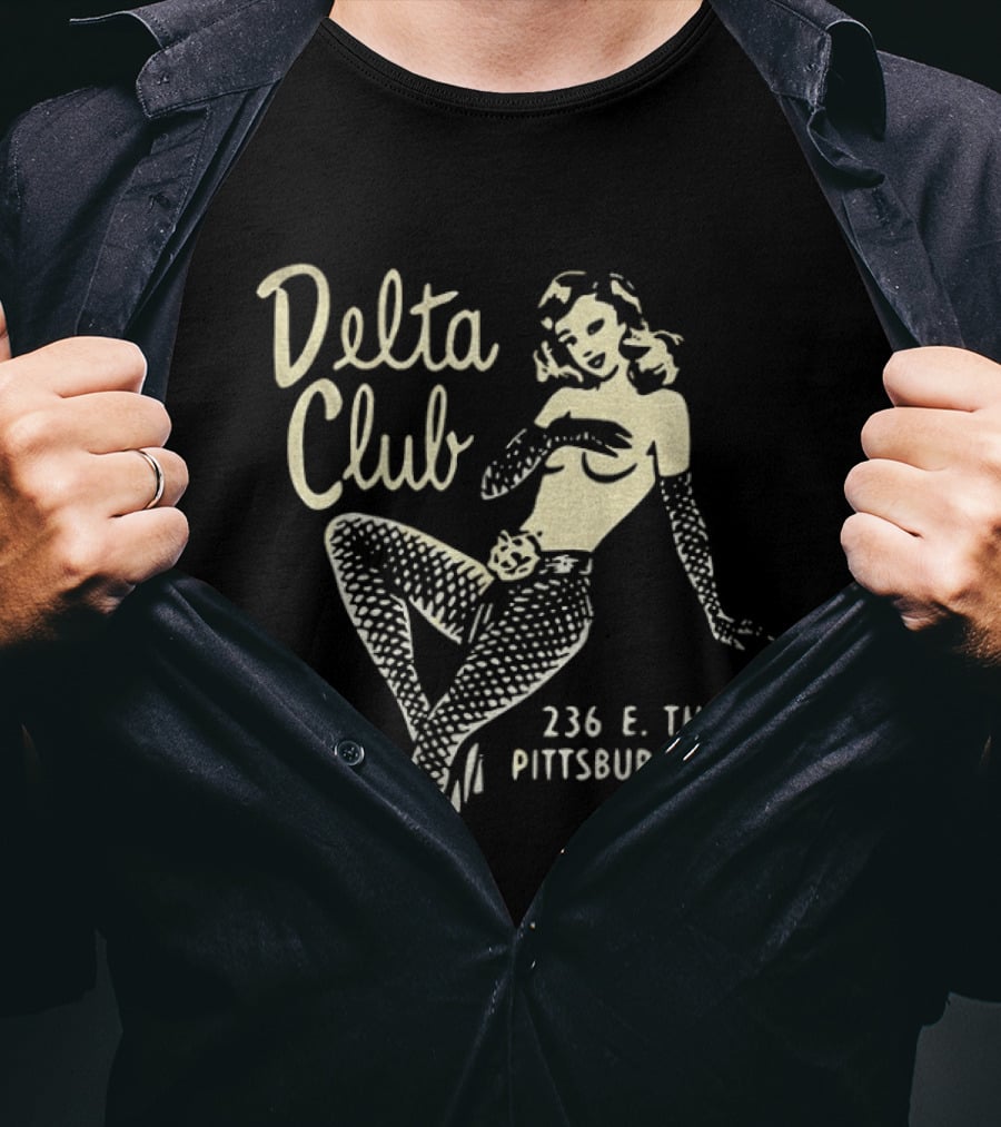 Delta Club 236 E Third Pittsburg Calif Retro Pin Up T-Shirt