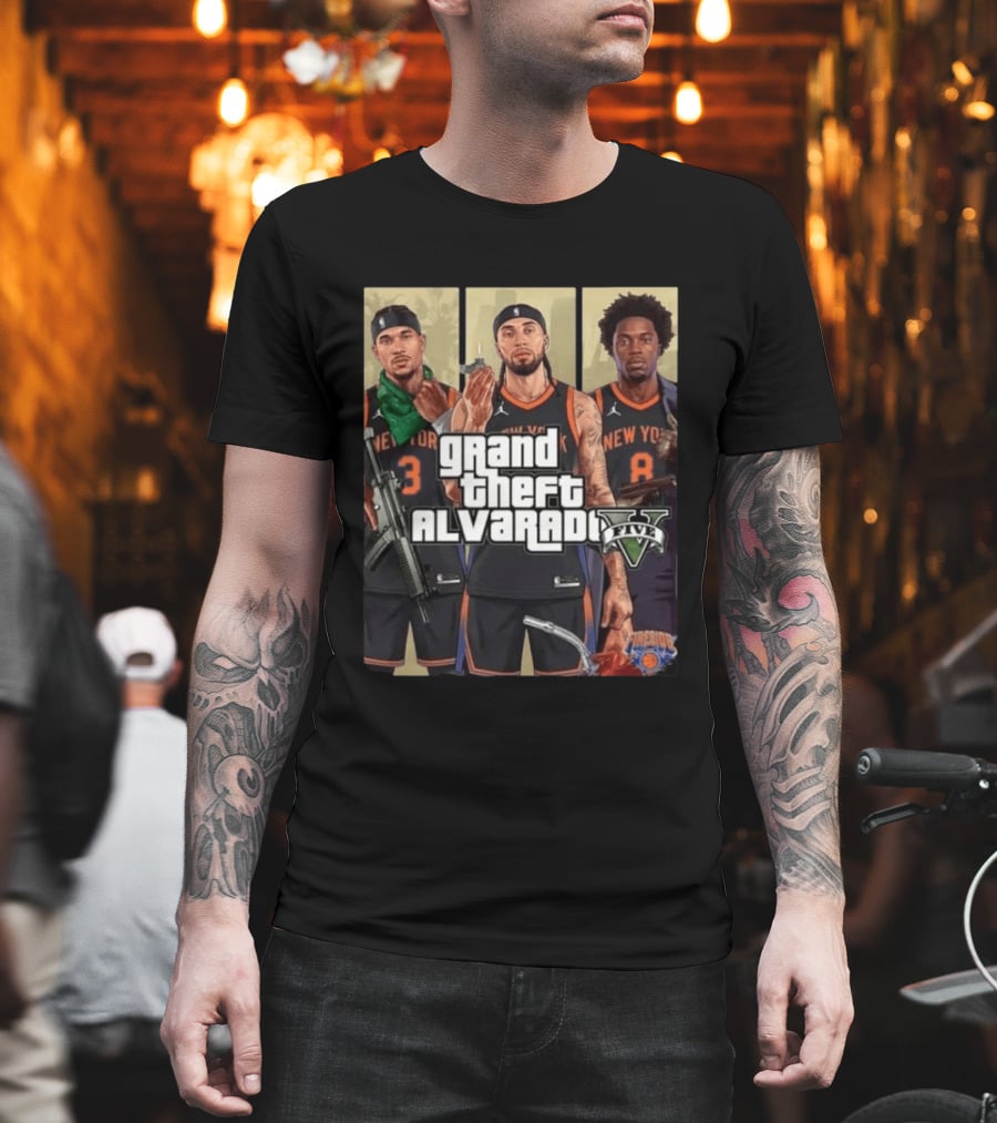 Grand Theft Alvarado Five New York Basketball T-Shirt