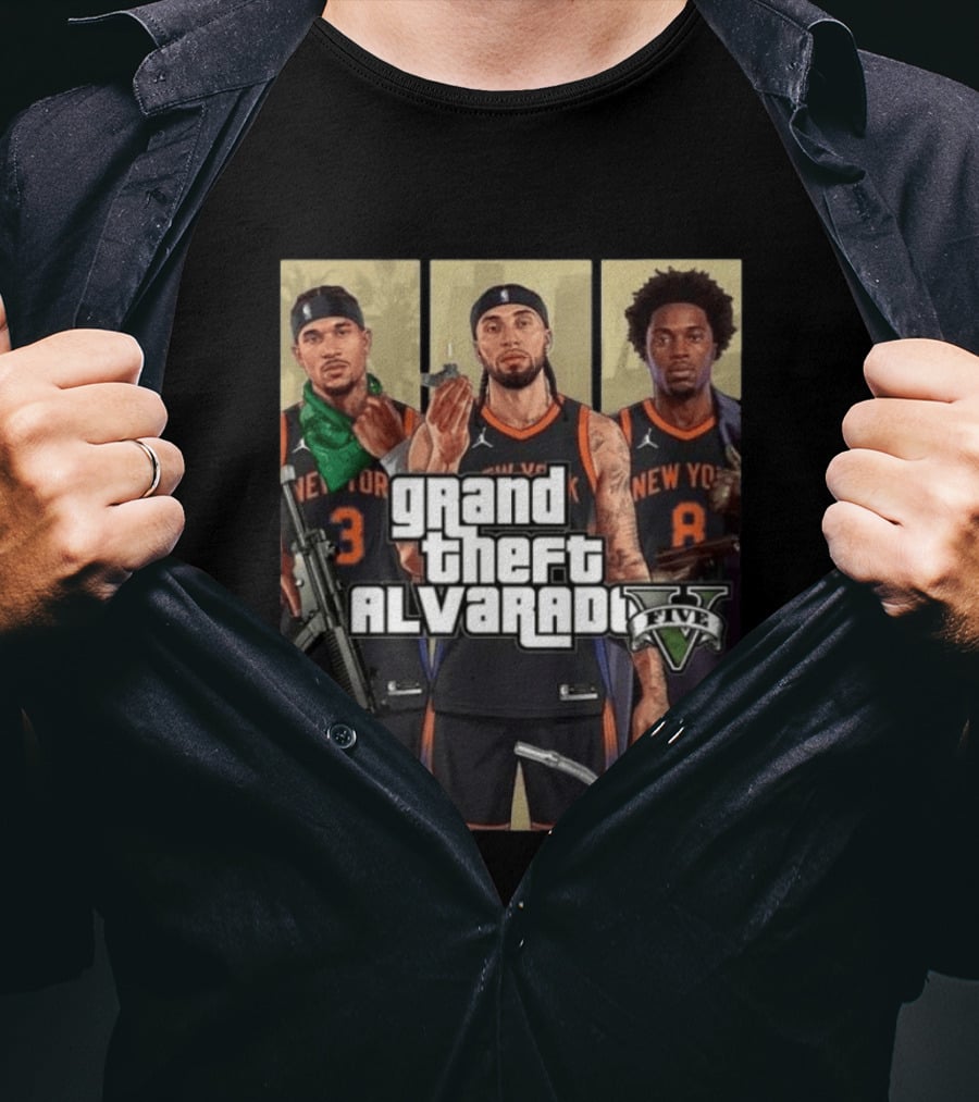 Grand Theft Alvarado Five New York Basketball T-Shirt