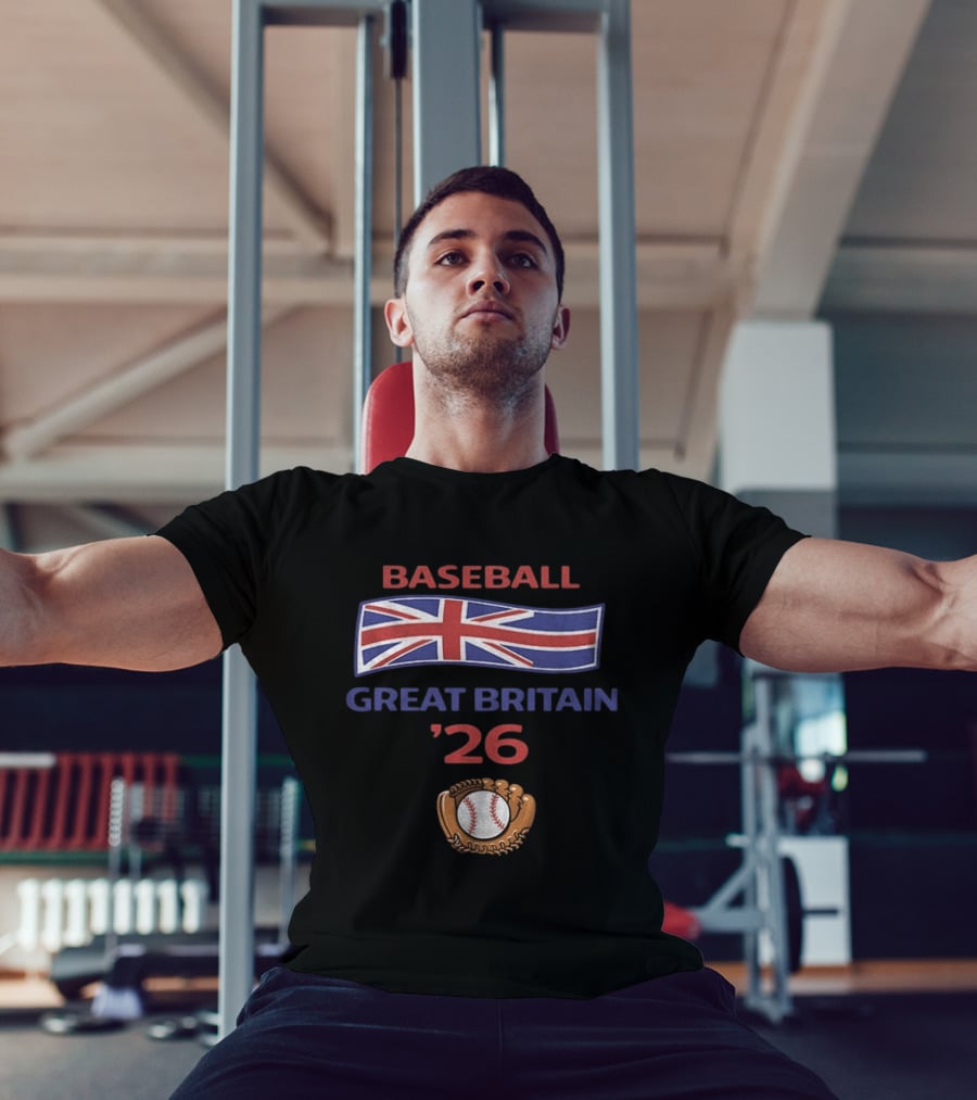 Great Britain Baseball 2026 UK Flag Baseball Glove And Ball T-Shirt