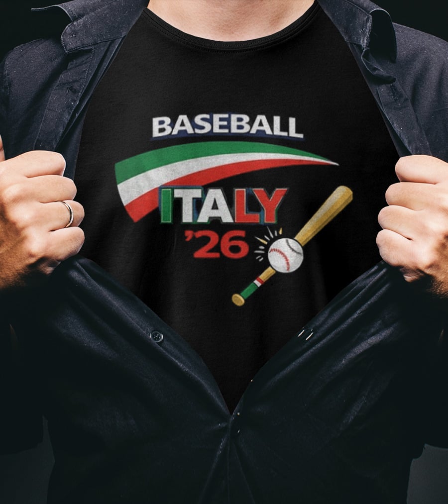 Italy Baseball World Classic 2026 Baseball Network Gildan T-Shirt