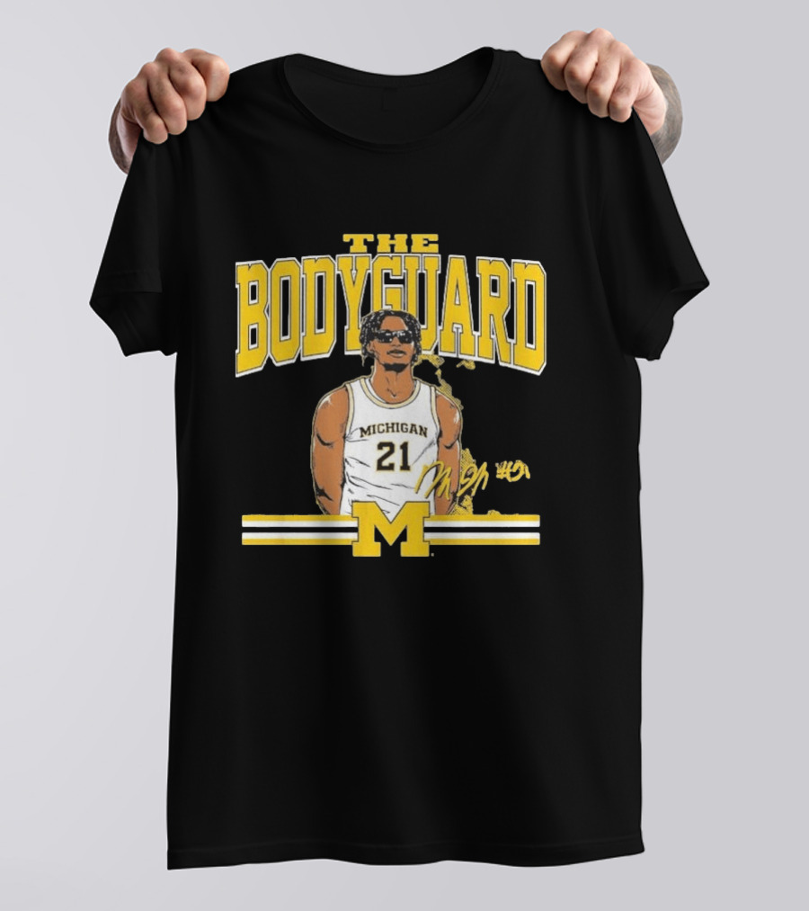 The Bodyguard Michigan Basketball 21 Morez Johnson Jr. T-Shirt