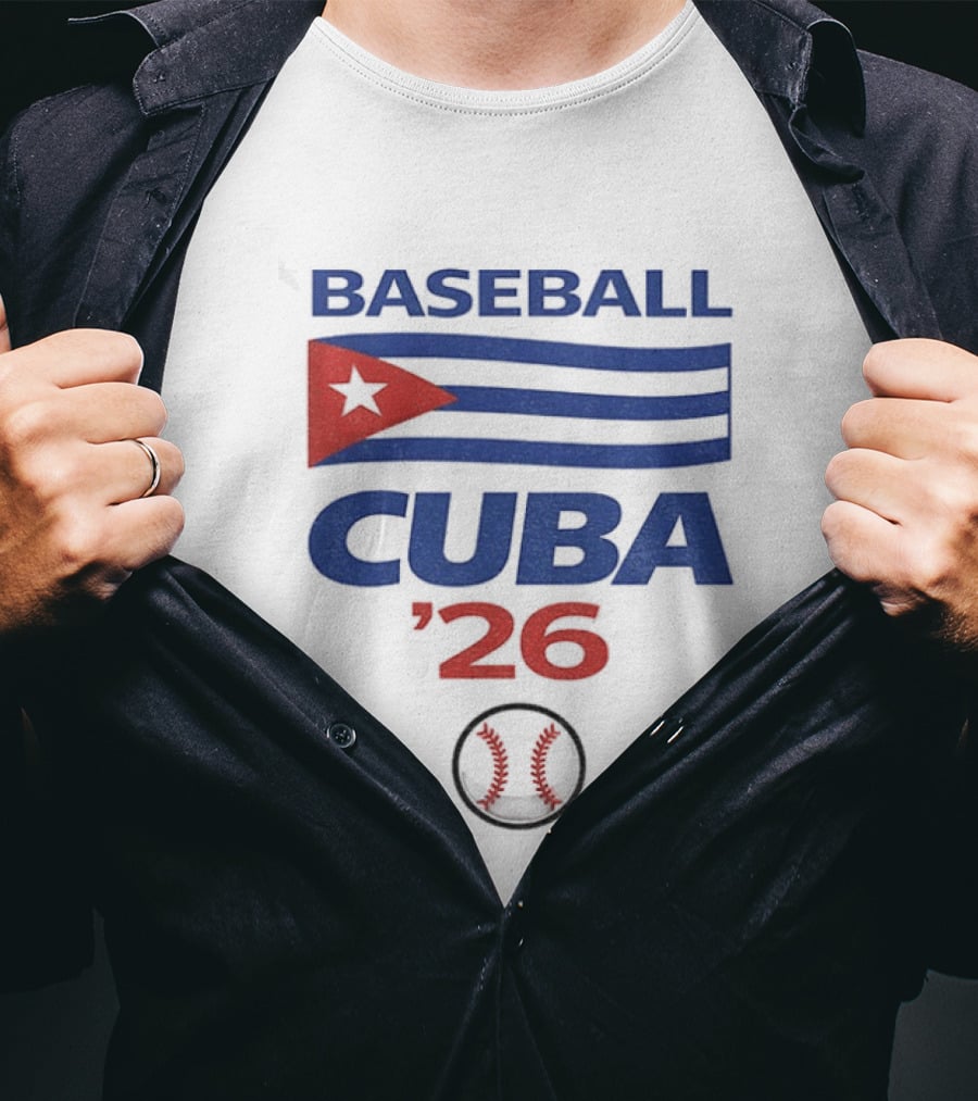 Cuba Baseball 2026 World Classic Cuban Flag Baseball T-Shirt