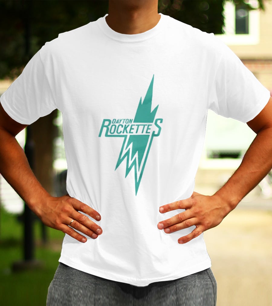 Dayton Rockettes Women's Professional Basketball League Retro Lightning Bolt T-Shirt