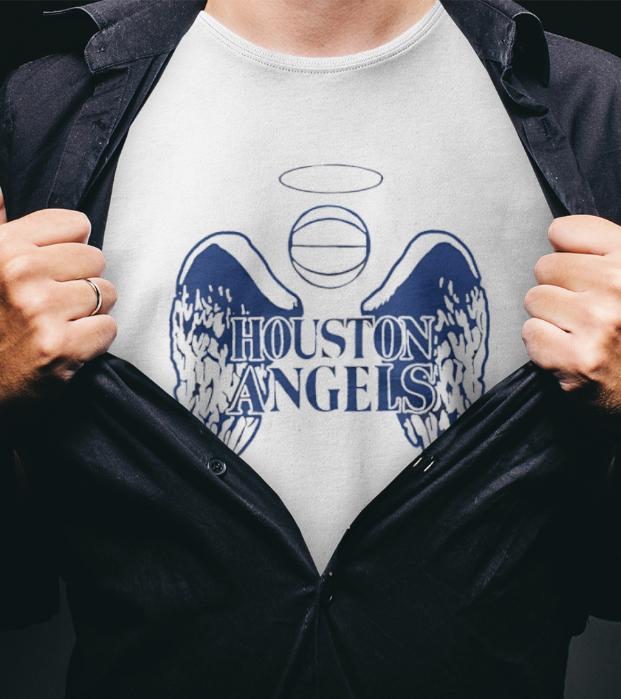 Houston Angels Women's Professional Basketball League Wings And Halo Basketball T-Shirt