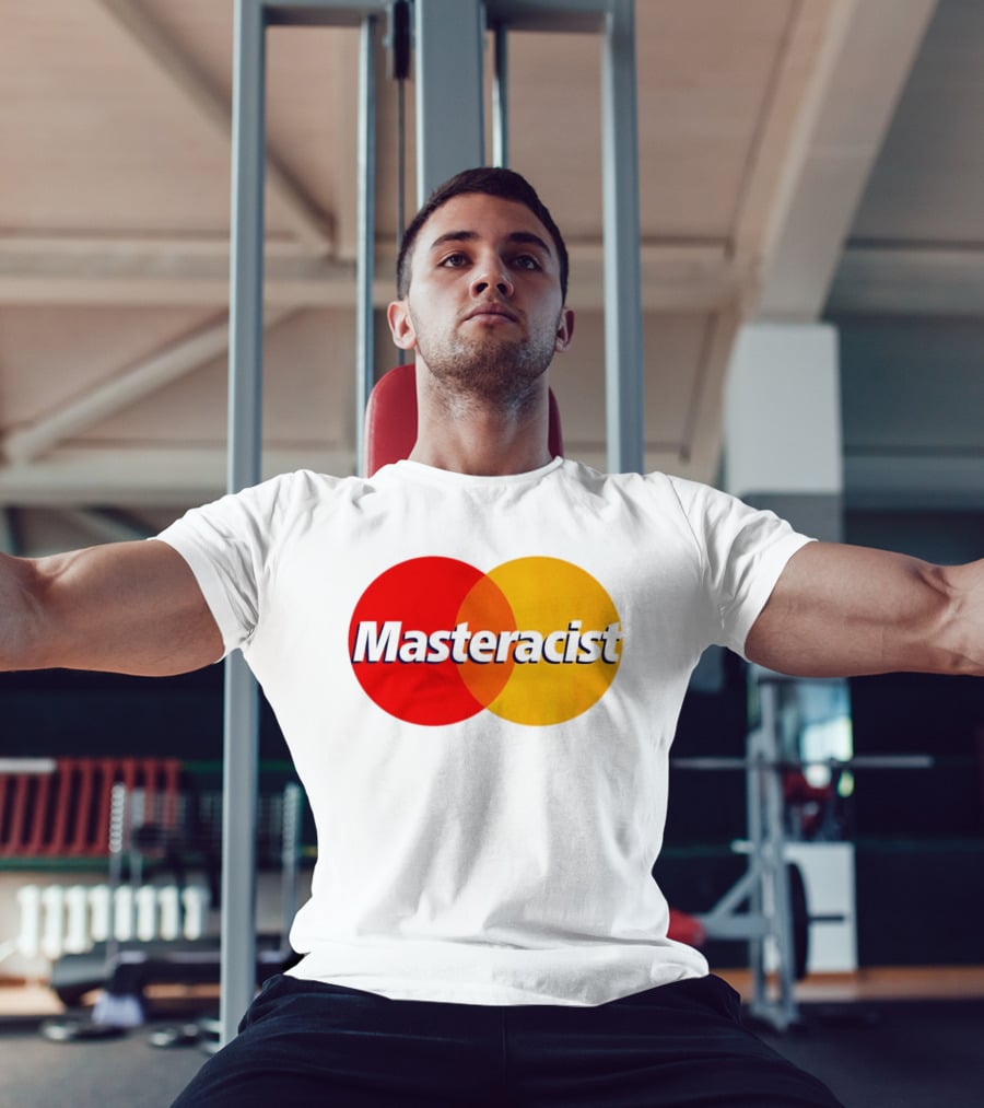 Masteracist Mastercard Parody Logo Red And Yellow Circles T-Shirt