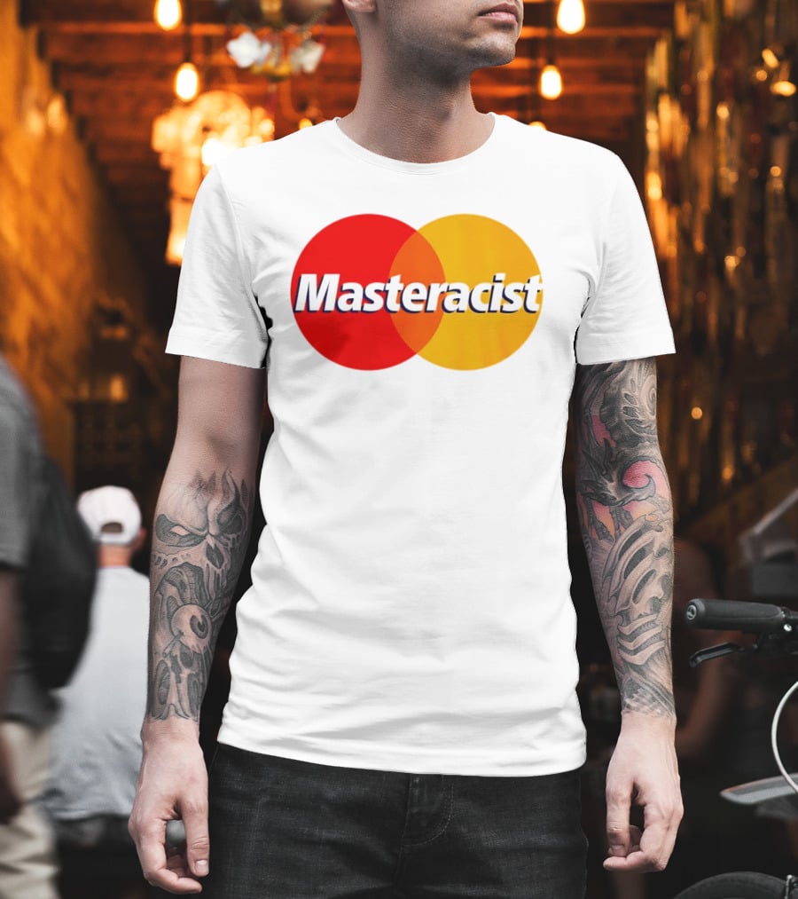 Masteracist Mastercard Parody Logo Red And Yellow Circles T-Shirt