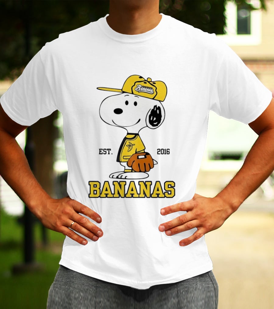 Snoopy Bananas Outfit EST 2016 Baseball T-Shirt