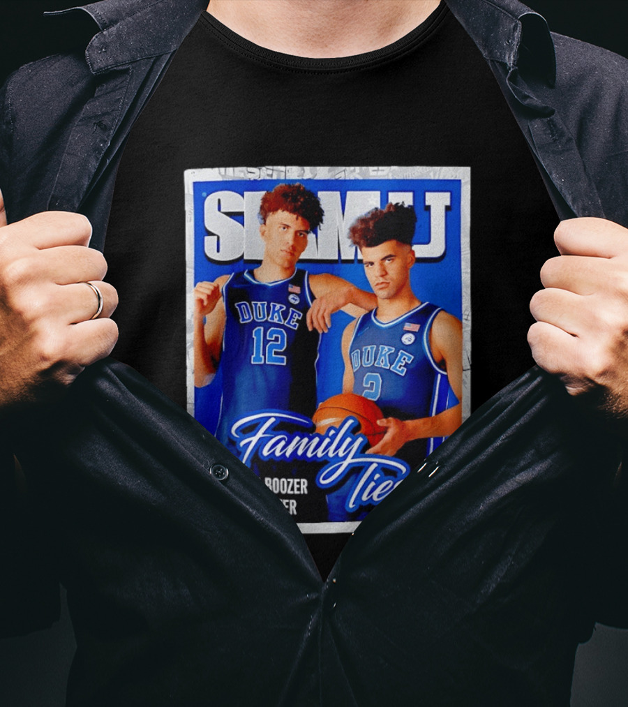 SLAMU Cameron And Cayden Boozer Duke Blue Devils Family Ties Basketball T-Shirt