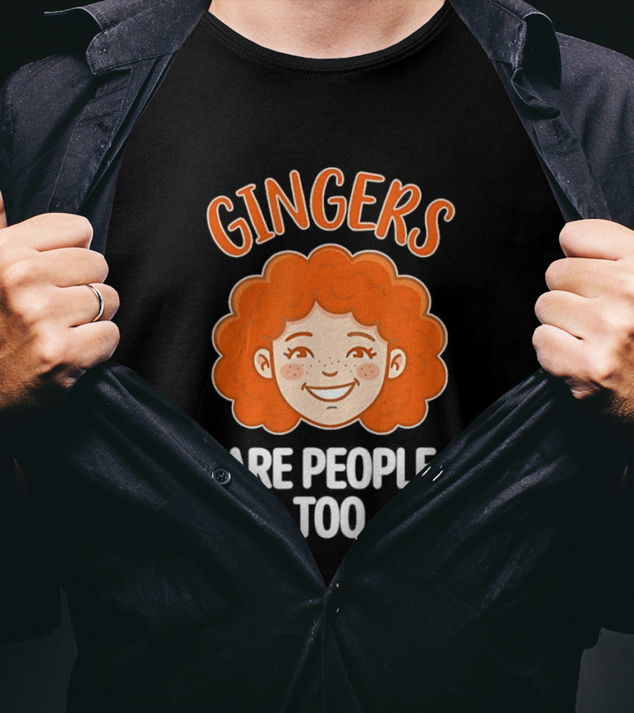 Gingers Are People Too Redhead Pride Fun Cartoon T-Shirt