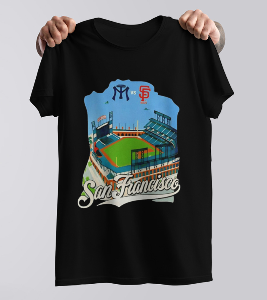 San Francisco Giants Stadium Matchup Baseball Artform T-Shirt