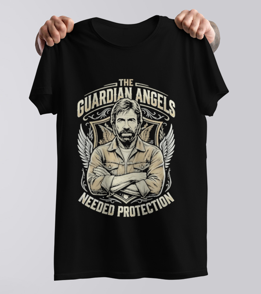 The Guardian Angels Needed Protection Rip Chuck Norris T-Shirt