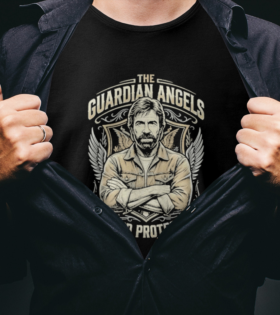 The Guardian Angels Needed Protection Rip Chuck Norris T-Shirt