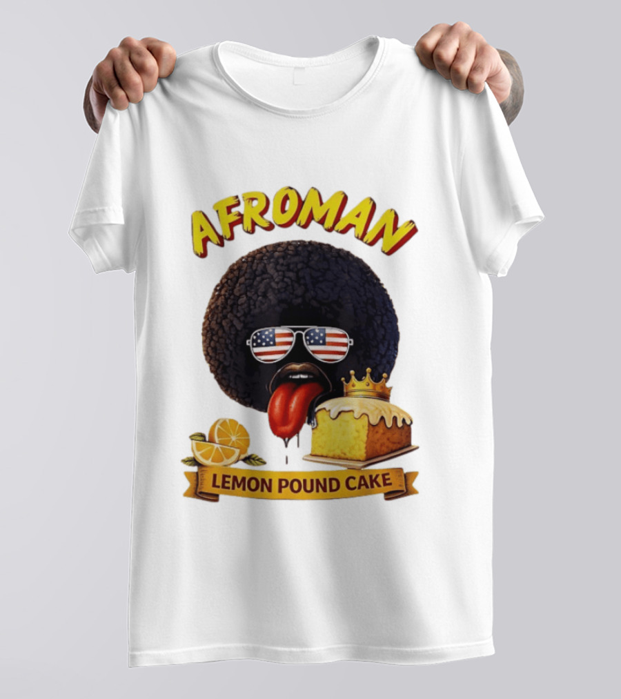 Afroman Lemon Pound Cake Sunglasses Tongue Crown Lemons T-Shirt