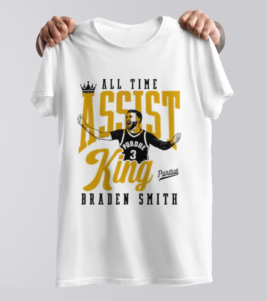 All Time Assist King Braden Smith Purdue Boilermakers T-Shirt