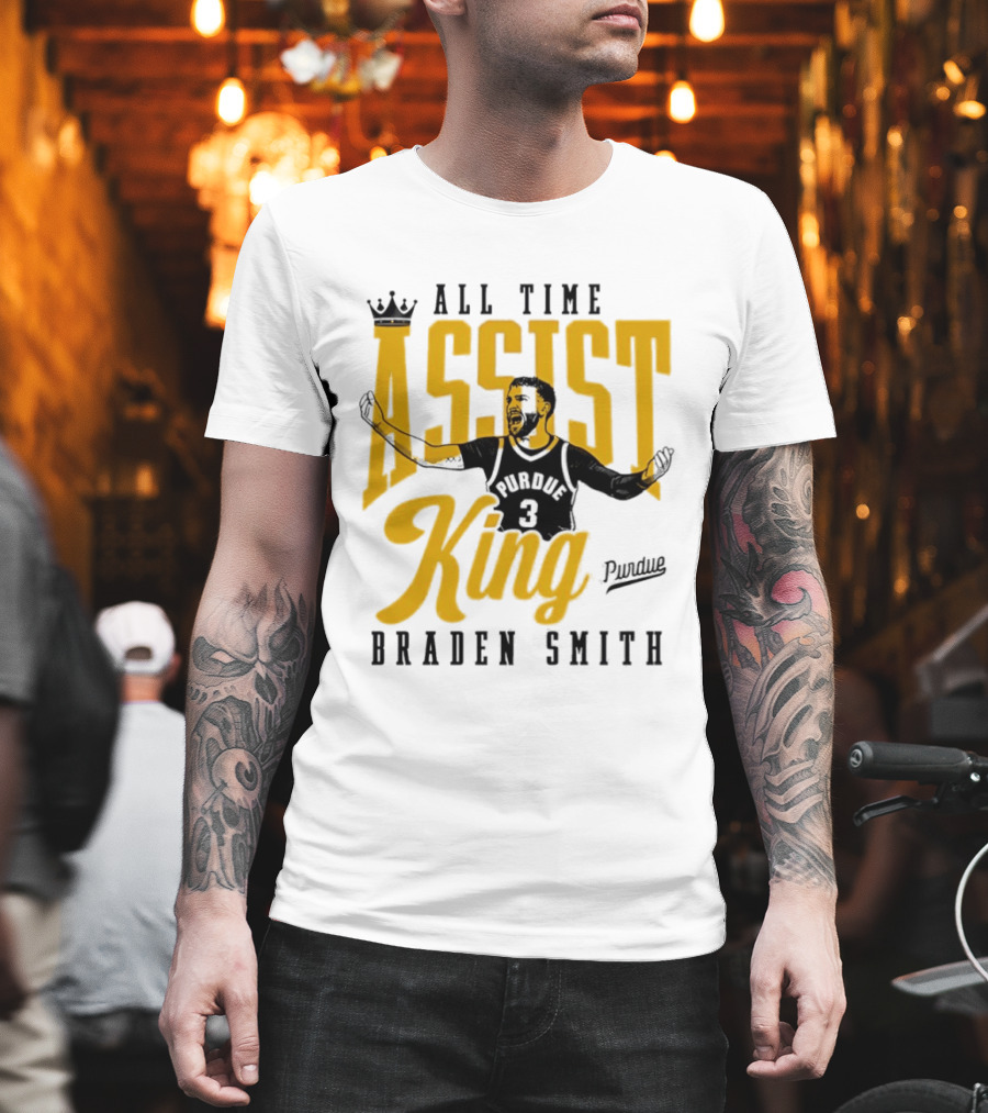 All Time Assist King Braden Smith Purdue Boilermakers T-Shirt
