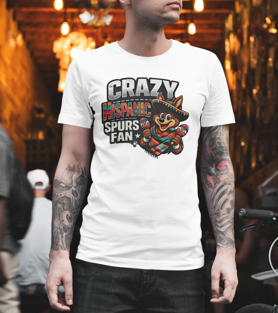 Crazy Hispanic Spurs Fan Sombrero And Maracas T-Shirt