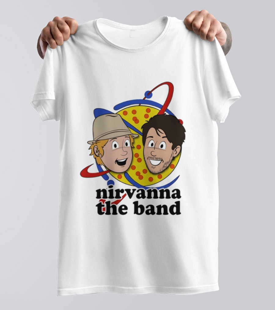 Nirvanna The Band Cartoon Characters With Animated Planetary T-Shirt