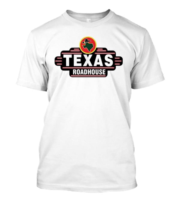 Texas Roadhouse Neon Western Logo Cowboy Hat State Shape T-Shirt