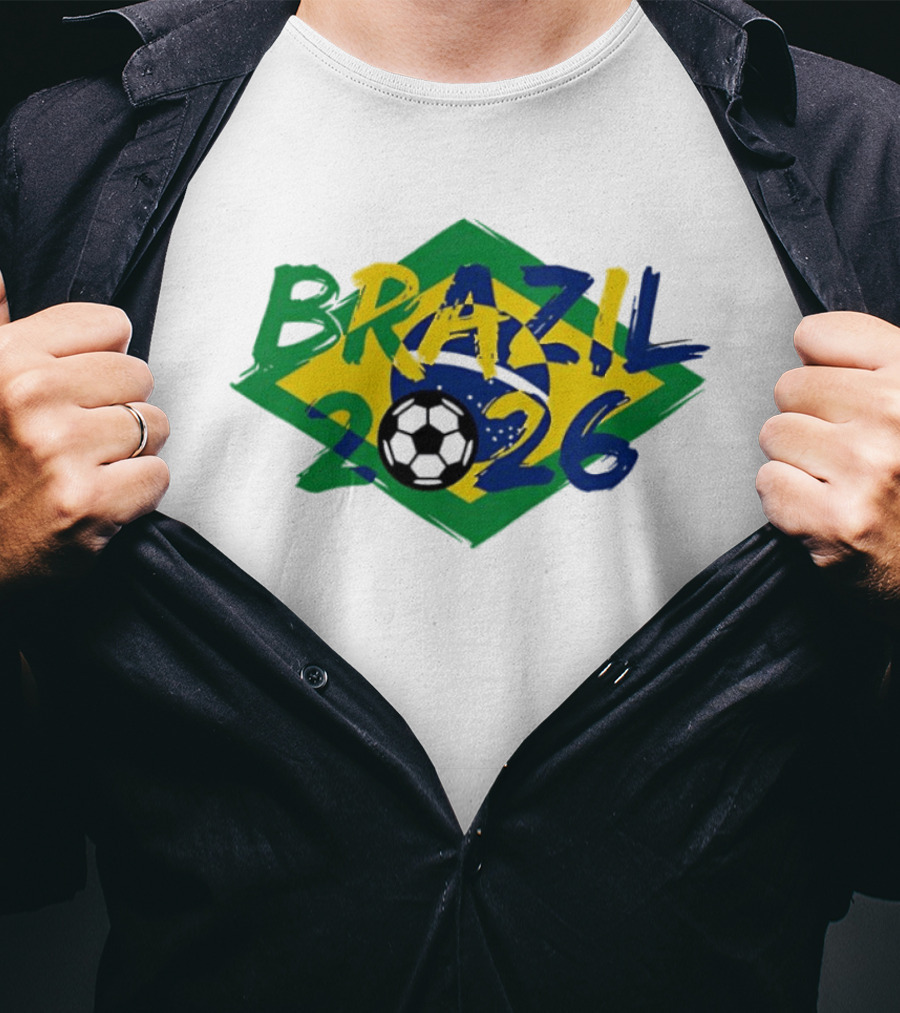 Brazil 2026 World Cup Soccer Team Flag T-Shirt