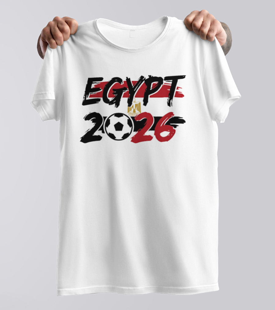 Egypt 2026 World Cup Soccer Emblem And Flag T-Shirt