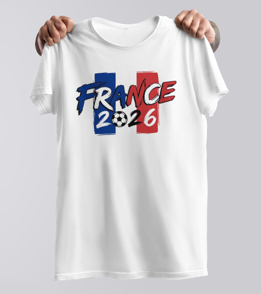 France 2026 Soccer World Cup Blue Red T-Shirt