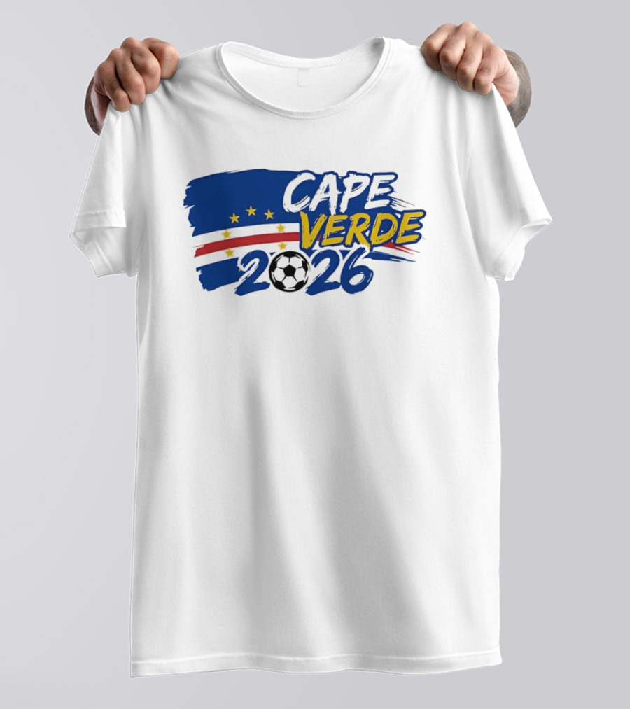 Cape Verde 2026 World Cup Soccer Stars National Team Five Stars Blue Red Banner T-Shirt