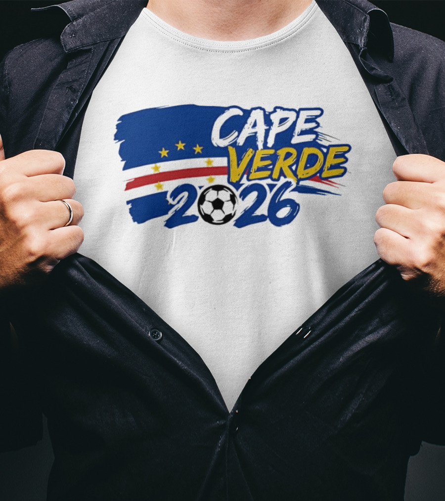 Cape Verde 2026 World Cup Soccer Stars National Team Five Stars Blue Red Banner T-Shirt