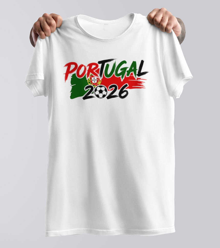 Portugal 2026 World Cup National Team Soccer Flag Crest T-Shirt