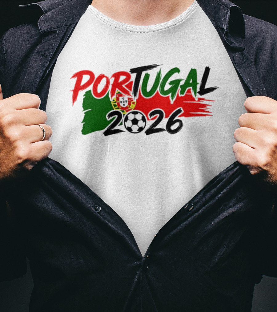 Portugal 2026 World Cup National Team Soccer Flag Crest T-Shirt