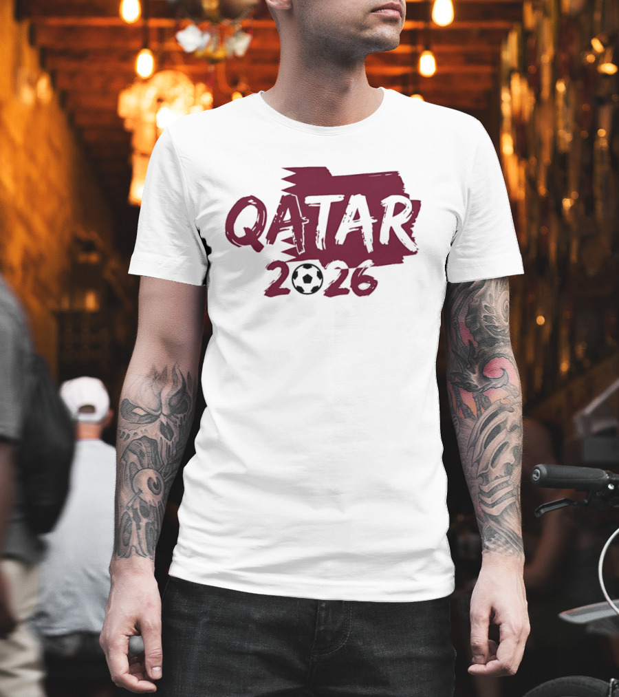 Qatar 2026 Soccer Celebration With Football T-Shirt