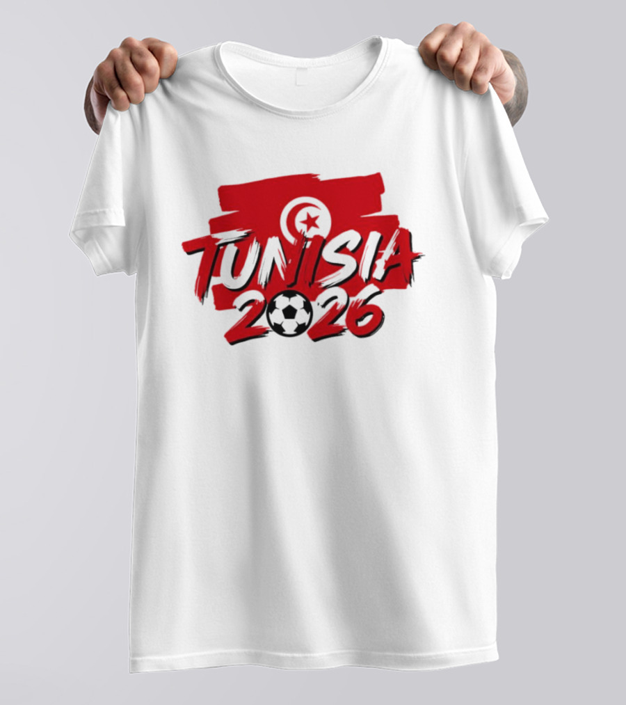 Tunisia 2026 World Cup Soccer Star And Crescent T-Shirt