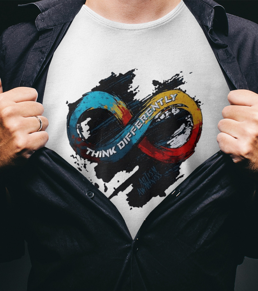 Think Differently Infinity Symbol Autism Awareness T-Shirt