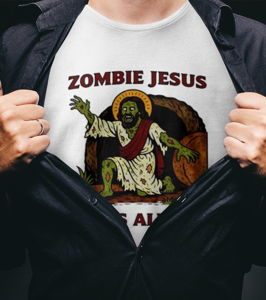 Zombie Jesus He Is Alive Resurrection Meme T-Shirt