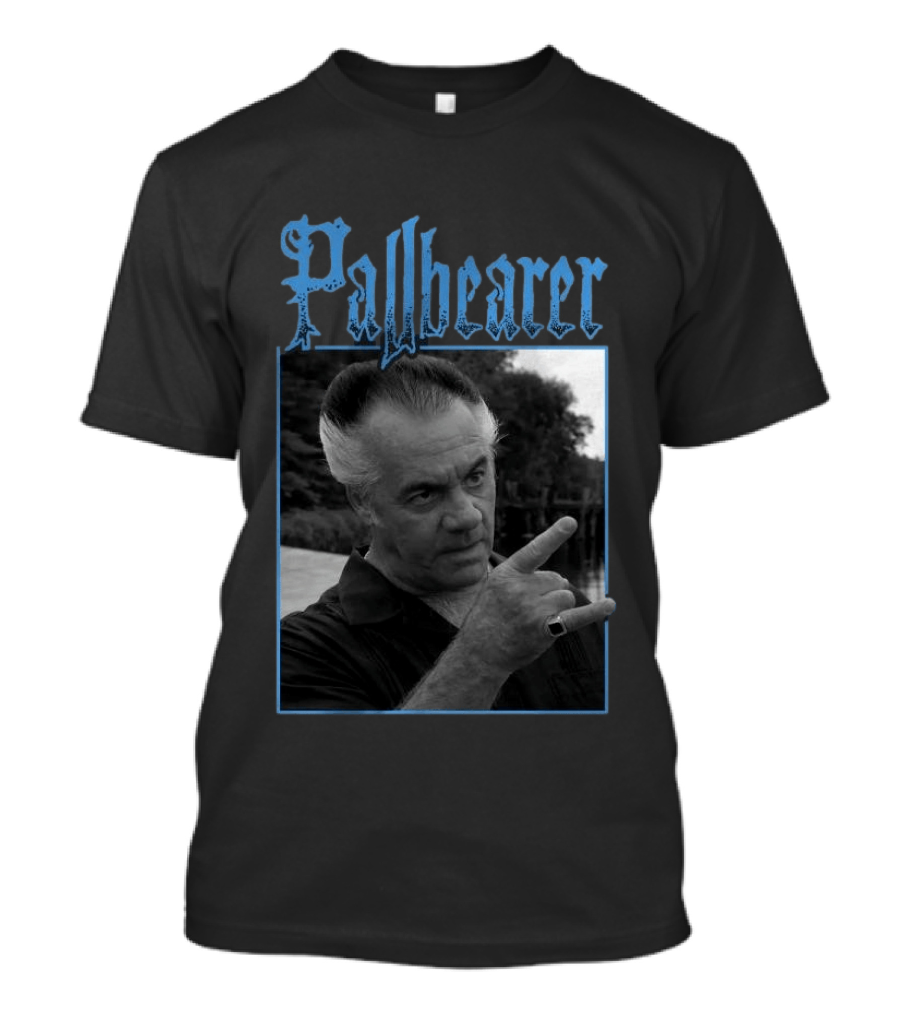 Pallbearer Gothic Font With Man Pointing Finger T-Shirt
