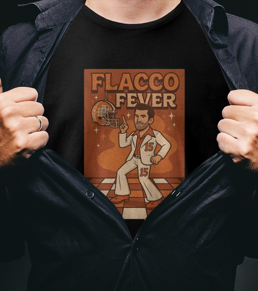 Flacco Fever Cleveland Browns 15 Football Retro Disco T-Shirt